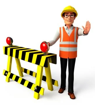Under construction icon with Worker Stock Illustration