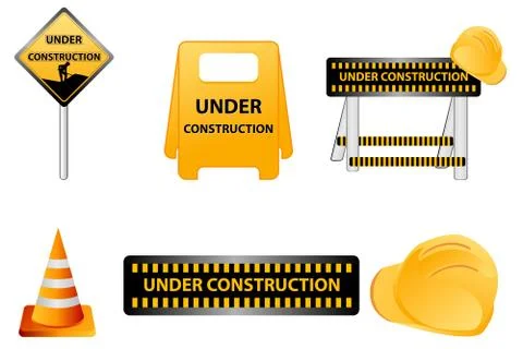 Under construction icons Stock Illustration