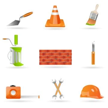 Under construction icons Stock Illustration