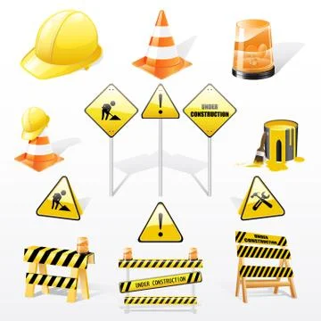 Under construction icons set Stock Illustration