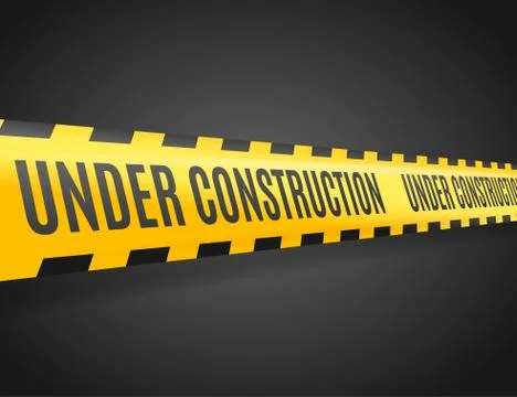 Under Construction Line with Text. Vector Stock Illustration