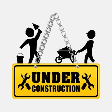 Under construction men workers walking helmet Stock Illustration