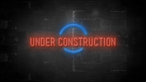 Under Construction Message on Flickering Neon Sign in 4K Resolution Stock Footage 119321804