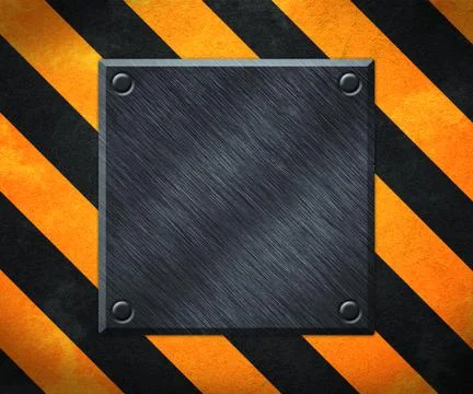 Under construction metal plate background Stock Illustration