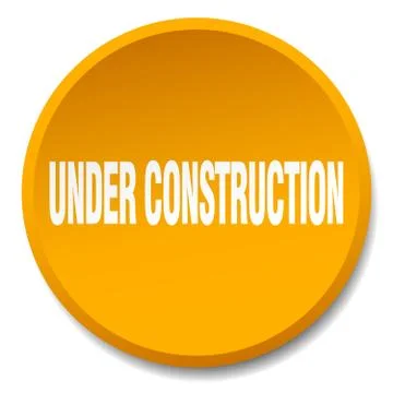 Under construction orange round flat isolated push button Illustrazione stock