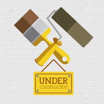 Under construction over  dotted background vector illustration 库存插图