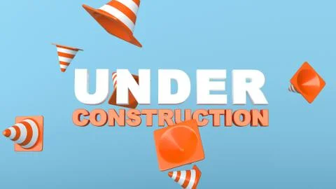 Under construction page background 3d rendering 스톡 일러스트