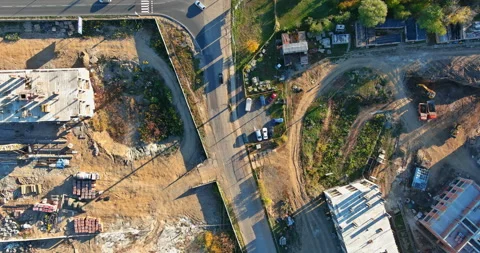 Under construction process build concreteof a multi-store building of large Stock Footage 166040581