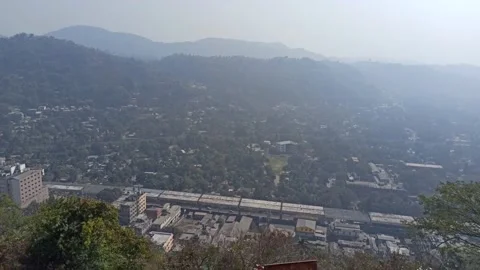 Under construction on progress flyover bridge for ease of traffic congestion Stock Footage 231848083
