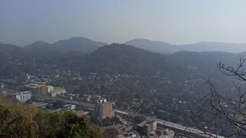 Under construction on progress flyover bridge for ease of traffic congestion Stock Footage 231848124