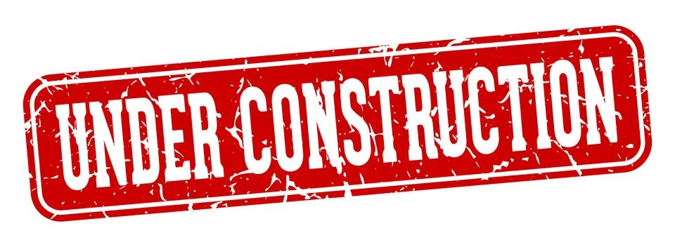 Under construction rectangular sign. under construction stamp Illustrazione stock