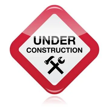 Under construction red warning sign Stock Illustration