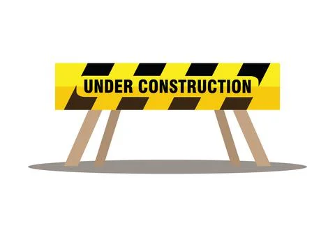 Under Construction Road Barrier Vector Illustration Isolated On White Backgro Stock Illustration