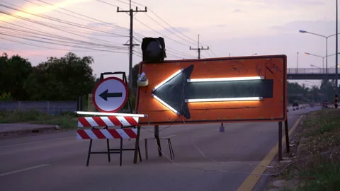 Under Construction Road Sign Stock Footage 153067895