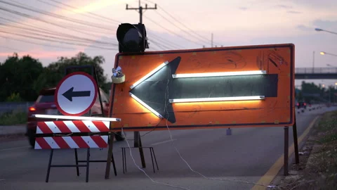 Under Construction Road Sign Stock Footage 153067973
