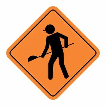 Under construction road sign Stock Illustration
