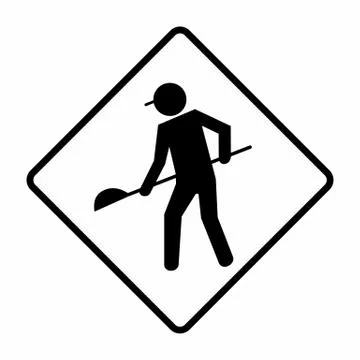 Under construction road sign Stock Illustration