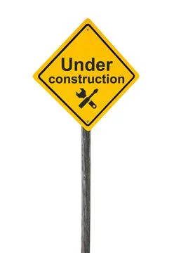 Under construction road sign. Under construction road sign with icon tools... Stock Photos
