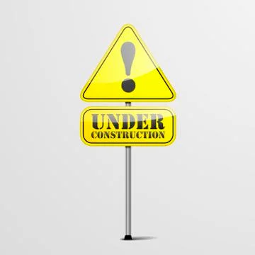 Under construction roadsign Stock Illustration