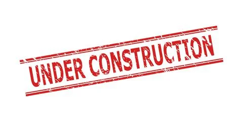 UNDER CONSTRUCTION Seal with Unclean Style and Double Parallel Lines Stock Illustration