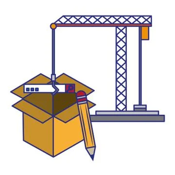 Under construction security system vector illustration Stock Illustration