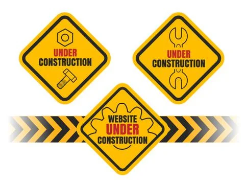 Under Construction set Stock Illustration
