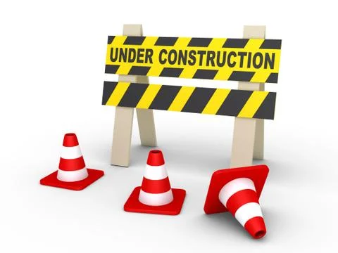 Under construction sign and cones Stock Illustration
