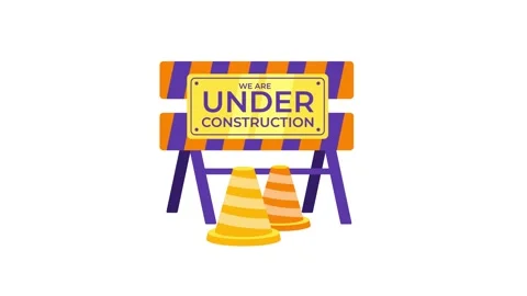 Under Construction Sign with Cones on Green Screen and White Background Stock Footage 309523513