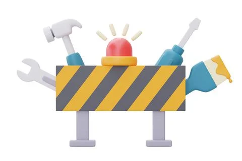 Under construction sign with Construction tools and equipment,Happy labour da Stock Illustration