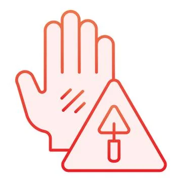 Under construction sign flat icon. Caution construction red icons in trendy flat Illustrazione stock
