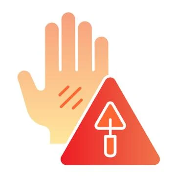 Under construction sign flat icon. Caution construction color icons in trendy Illustrazione stock