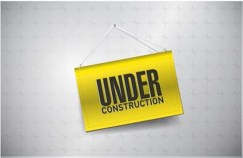 Under construction sign hung on a textured background 스톡 일러스트