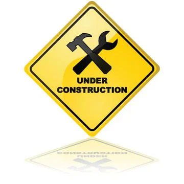 Under construction sign Illustrazione stock