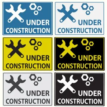 Under construction sign Ilustración de archivo