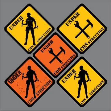 Under construction sign Stock Illustration