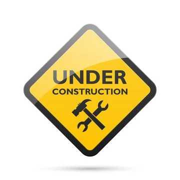 Under construction sign isolated on white background, vector illustration Stock Illustration