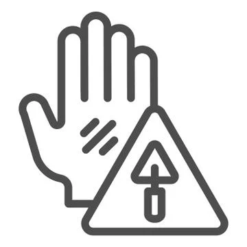 Under construction sign line icon. Caution construction vector illustration Stock Illustration