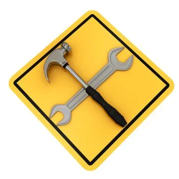 "under construction" sign over white Stock Illustration