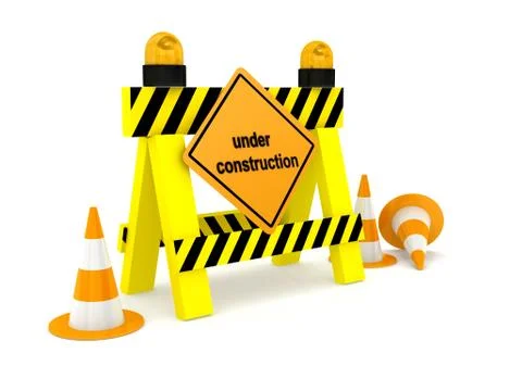 "under construction" sign over white Stock Illustration