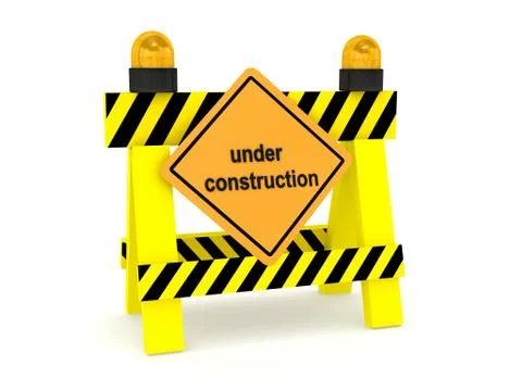 "under construction" sign over white Stock Illustration