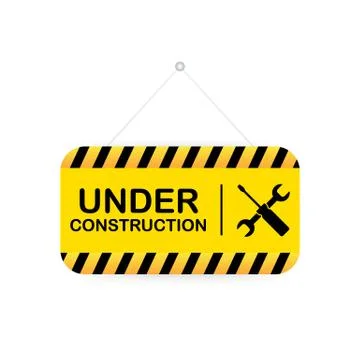 Under construction sign. Vector illustration for website. Stock Illustration