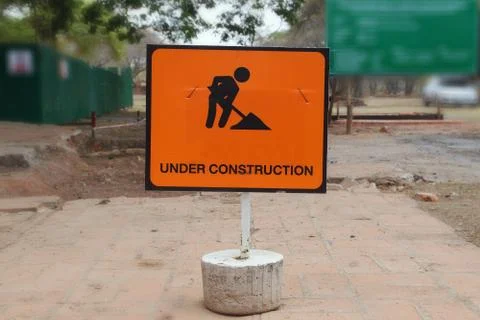 Under construction signs Stock Photos