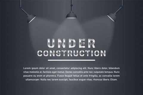 Under construction spot light background Stock Illustration