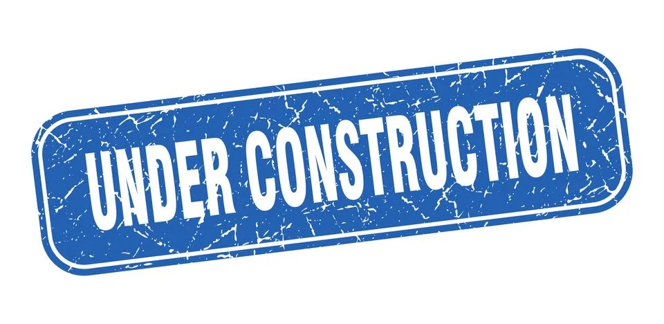 Under construction stamp. under construction square grungy blue sign. Stock Illustration