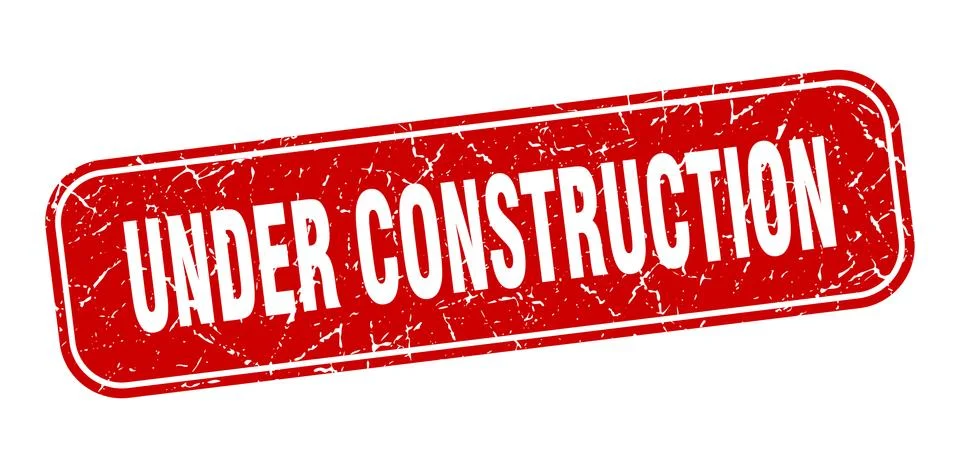 Under construction stamp. under construction square grungy red sign. Stock Illustration