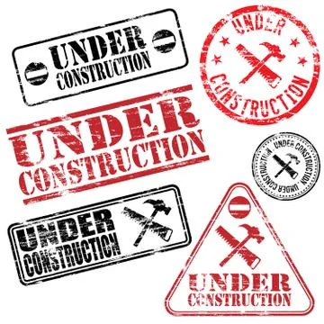 Under construction stamps Stock Illustration