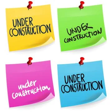 Under Construction Sticky Note Stock Illustration