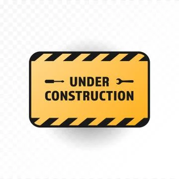 Under construction symbol. Sign with text and spanner with screwdriver Stock Illustration