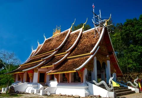 Under construction of temple Stock Photos