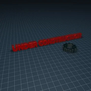 Under construction text and gear wheel - 3d illustration Stock Illustration
